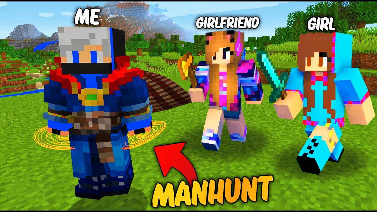 😂Speedrunner VS Hunter With My Cute Girlfriends But, I Became a Doctor Strange in Minecraft.....