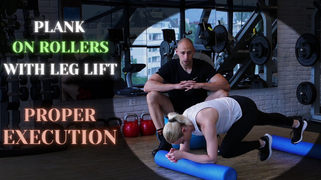Планк върху Ролери с Ляв-Десен Крак Напред/ Plank on Rollers with Leg Lift