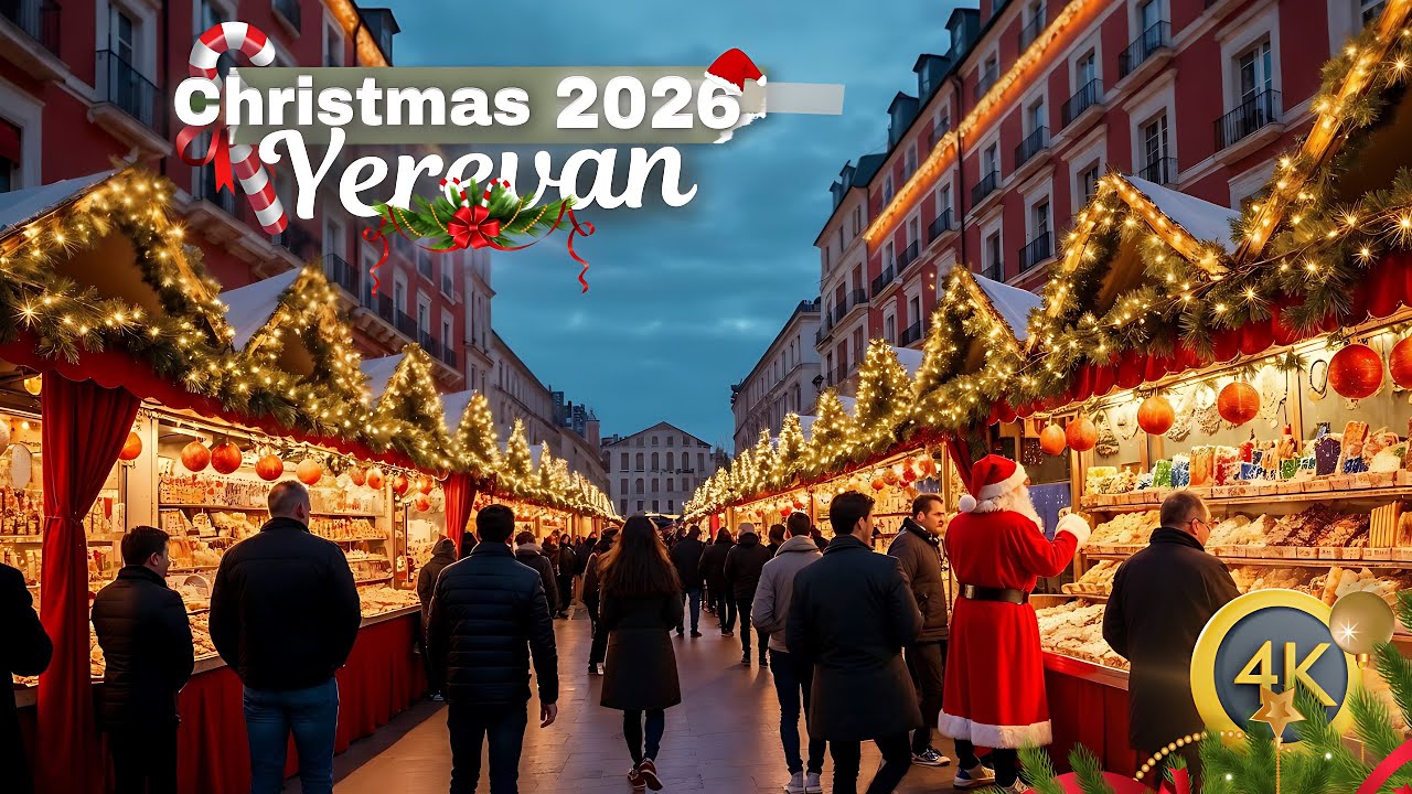 You Don&rsquo;t Expect Christmas to Look Like This in Yerevan | 4K Winter Walk 