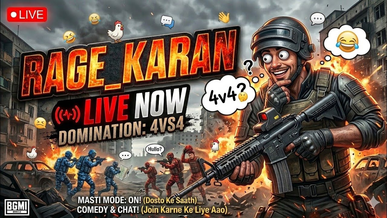 4V4 MEIN FULL BAKCHODI! 😂 | Fun & Masti Live Stream | RAGE_KARAN