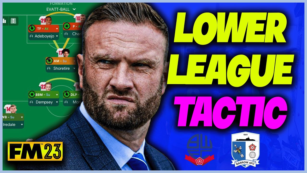 EVATT'S LOWER LEAGUE DESTROYER FM23  | Ian Evatt's 3-4-1-2 Barrowcelona tactic