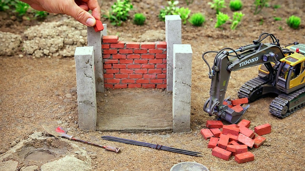 Diy Mini Bricks Shelter For Cow / House construction Science Projet