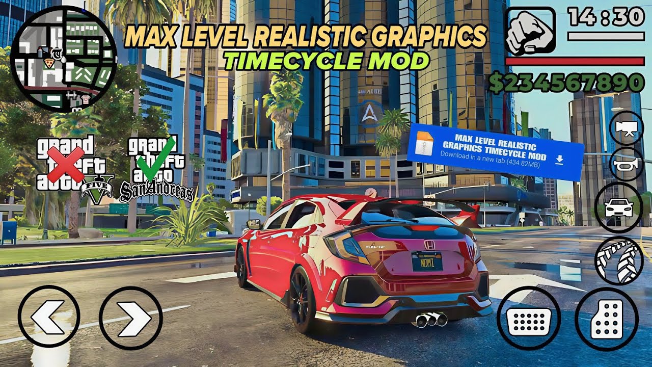 How To Install Max Level Realistic Graphics Timecycle Mod in Gta San Andreas Mobile Graffit Gaming