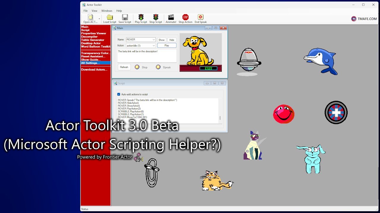 Actor Toolkit 3.0 Beta (Microsoft Actor Scripting Helper Beta?)