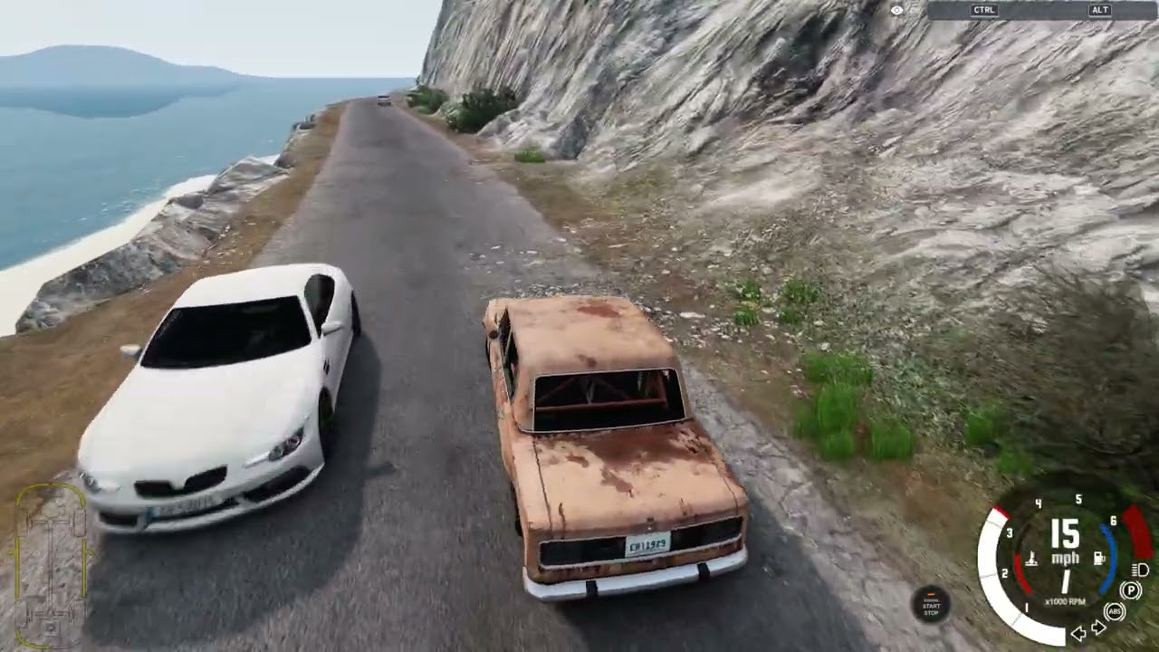 Running from the police on the Cliff Roads map