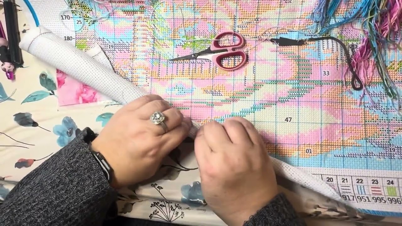 Bataille de boules de neige #démarrage  #dreamstitch  #pointdecroix #pointdecroixestampe 