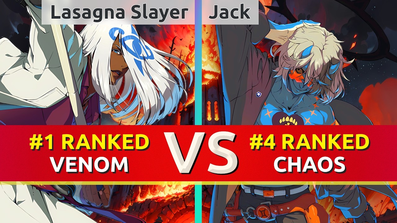 GGST 2.00 ▰ Lasagna Slayer (#1 Ranked Venom) vs Jack (#4 Ranked Happy Chaos). High Level Gameplay