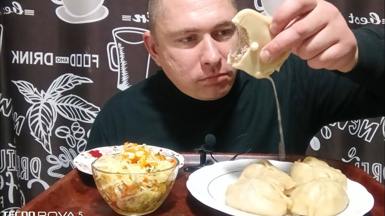Мукбанг/обжорыч/вкусняшки/домашние манты со свининой/mukbang/devoured/