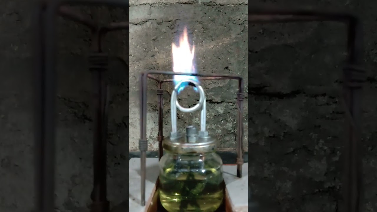 Homemade copper coil gasoline stove