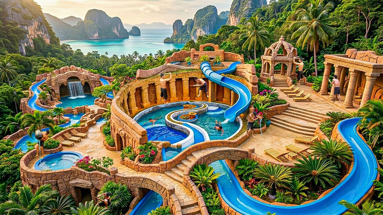 250 Days Building a Luxury Eco Water Villa with Integrated Pool & Garden Roof Using Primitive Tools