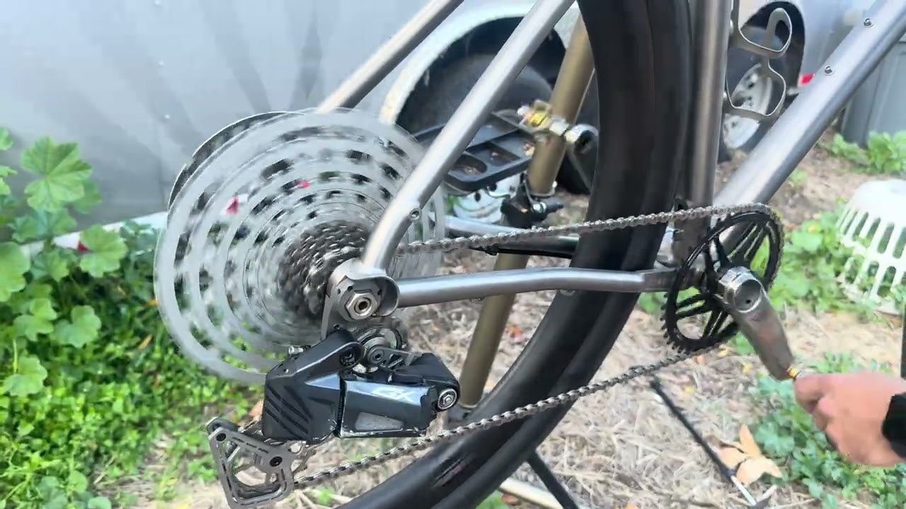 New Ti derailleur hanger and Ti namkon jockey cage with wheeltop eds gex. Rotor 13 speed cassette