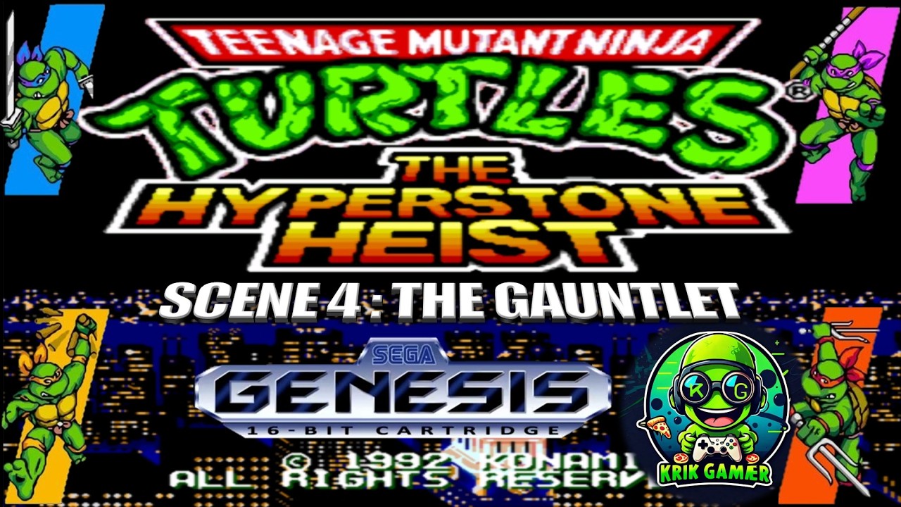 TMNT The Hyperstone Heist (SEGA Genesis) ESCENA 4– ¡Completando el juego con Leonardo! (1080p ~ 4K)