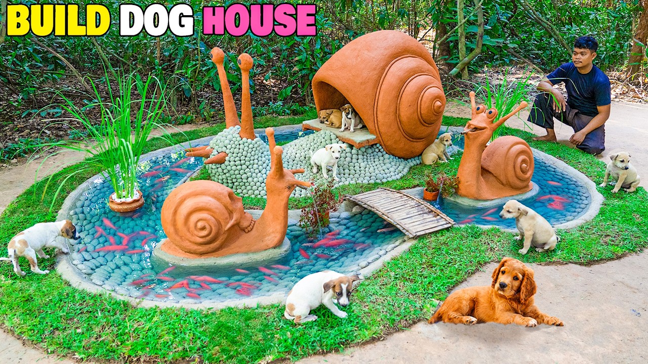 RESUE Puppies Get Dream Home with Snail House and Redfish Pond!