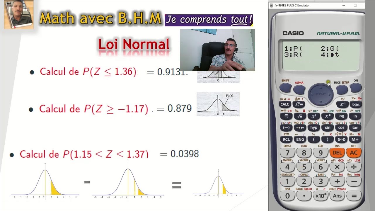 calcules statistiques ( La loi normale )  avec calculatrice Casio 991fx