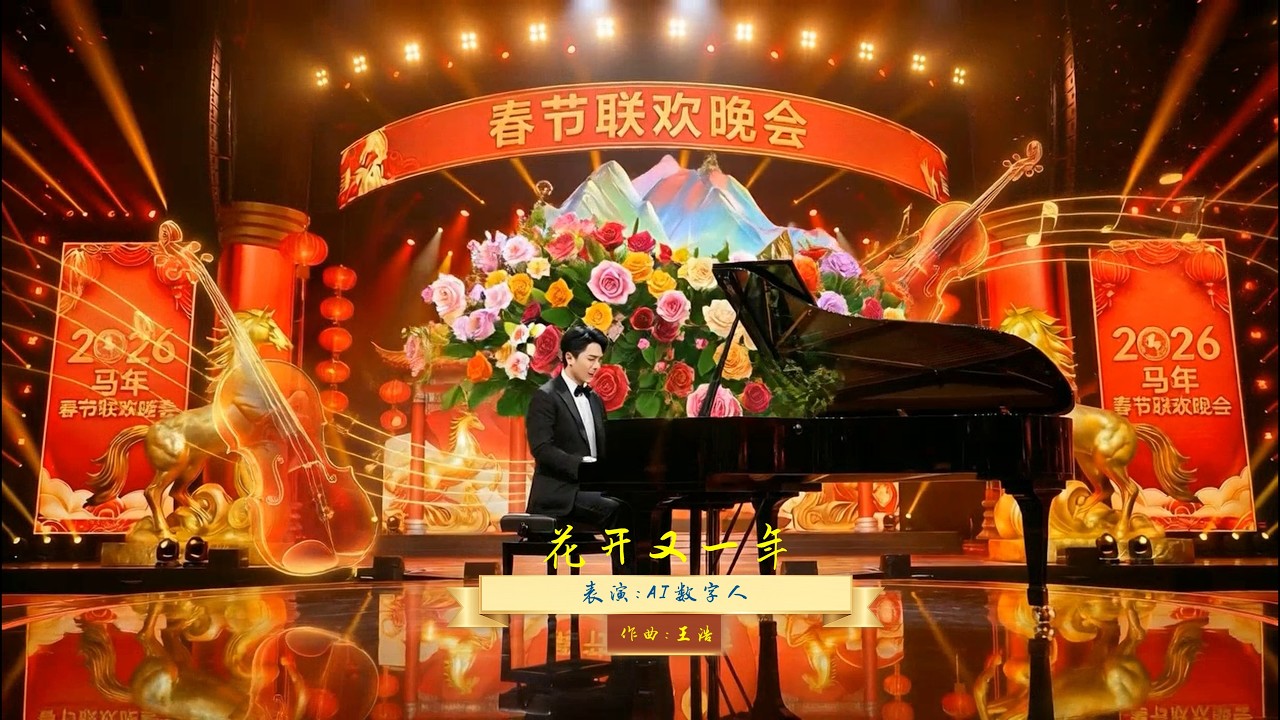 AI春晚 · 节目一🎹 钢琴独奏《花开又一年》