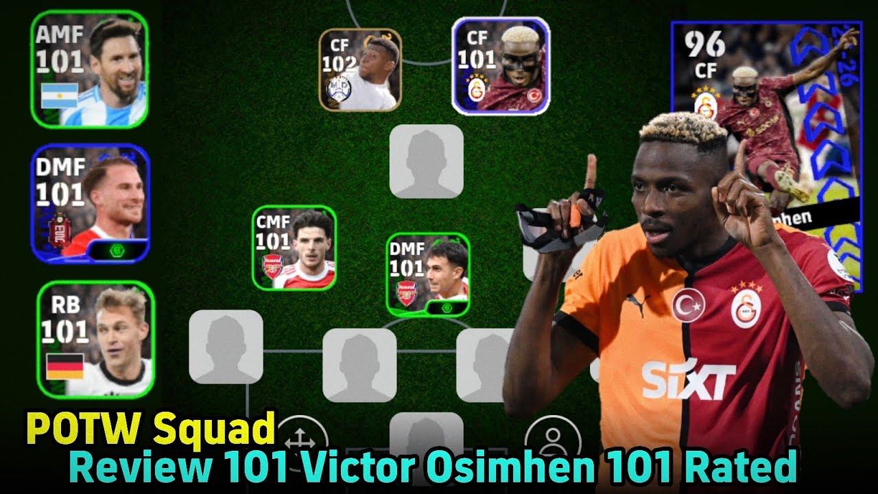 101 POTW Виктор Осимхен 🔥🥵 Лучший POTW для построения команды в Efootball 2026 Mobile || Обзор PO...