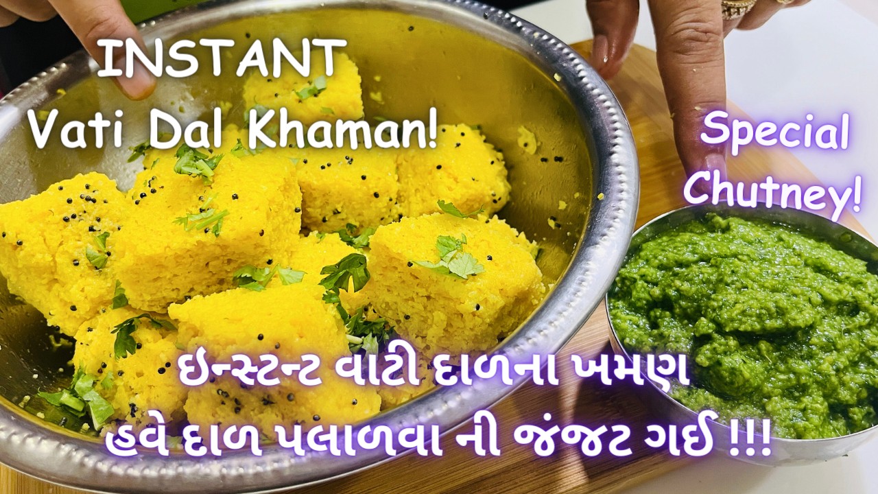 ઇન્સ્ટન્ટ વાટી દાળ ના ખમણ | Gujarati Vati Dal Khaman Recipe | Perfectly Soft and Fluffy Khaman