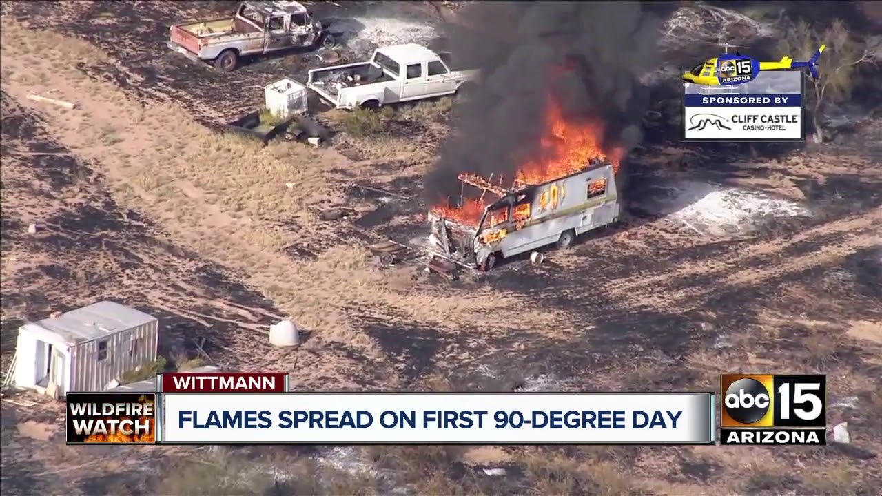 Painted Wagon fire continues to burn near Wittmann
