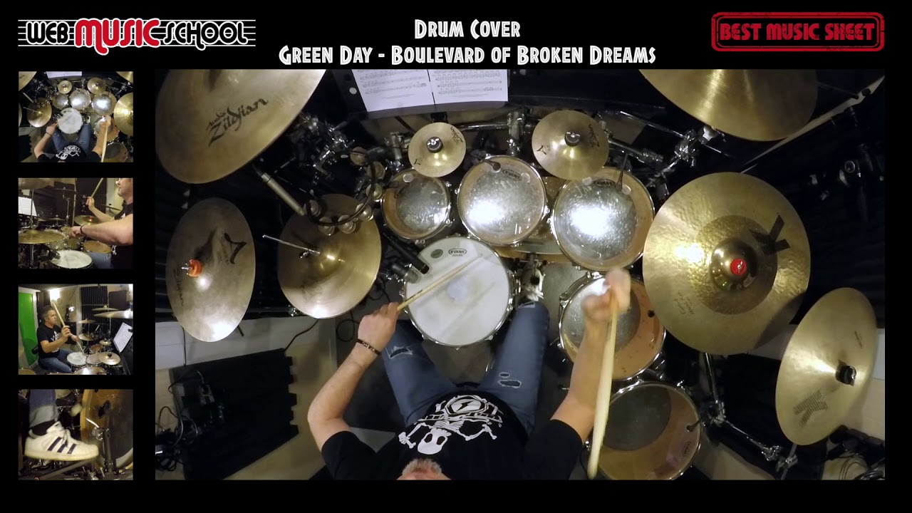 🥁 Green Day Boulevard Of Broken Dreams DRUM COVER | Drum Sheet Music Boulevard Of Broken Dreams