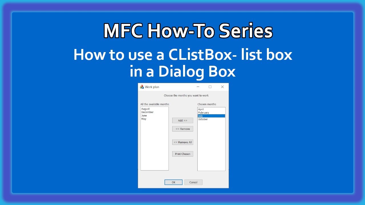 Серия практических советов по MFC C++: Использование списка CListBox в диалоговом окне. Видео 22 ...