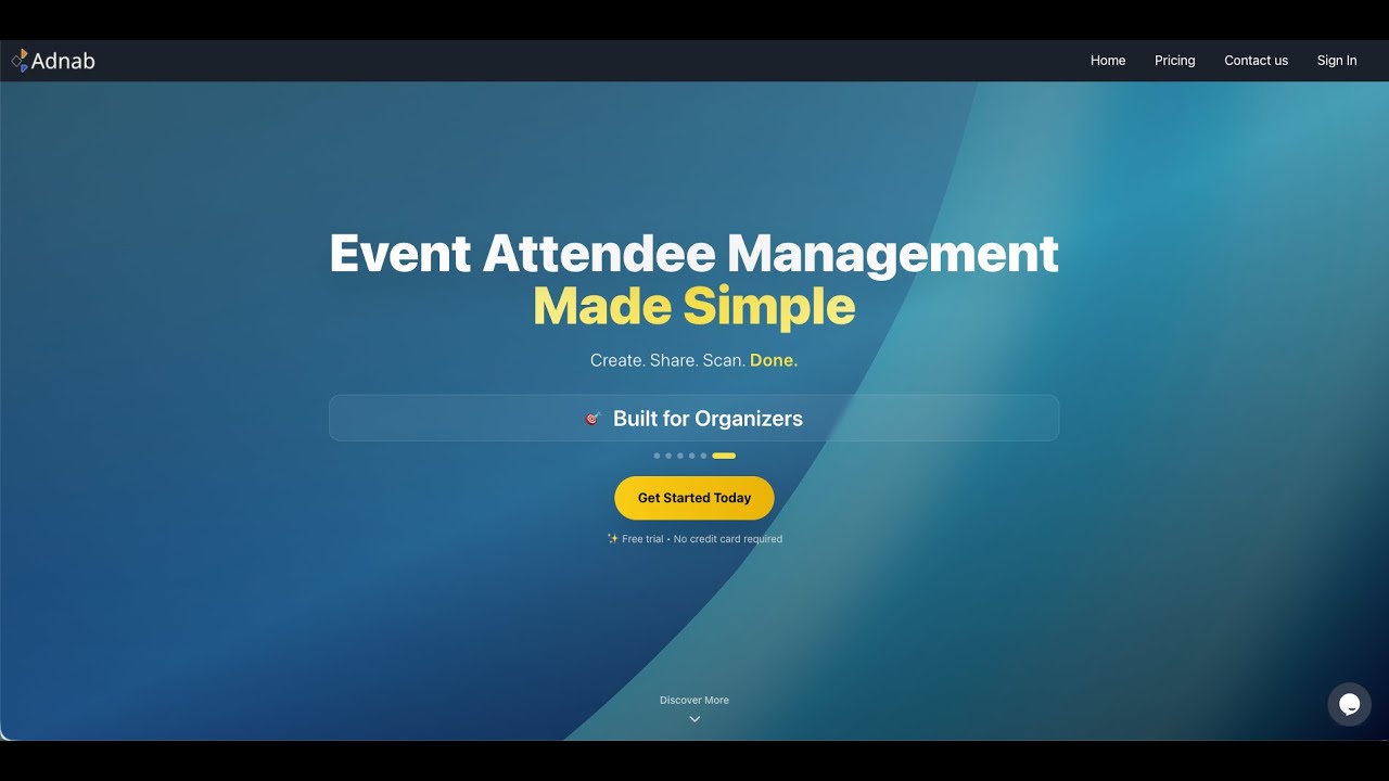 Attendee Management Software Demo - Adnab Personal QR Code Check-ins