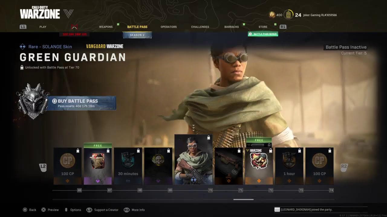 CALL OF DUTY WARZONE TEMPORADA 3 OPERATION MONARCH PS4 UNETE AL PARY