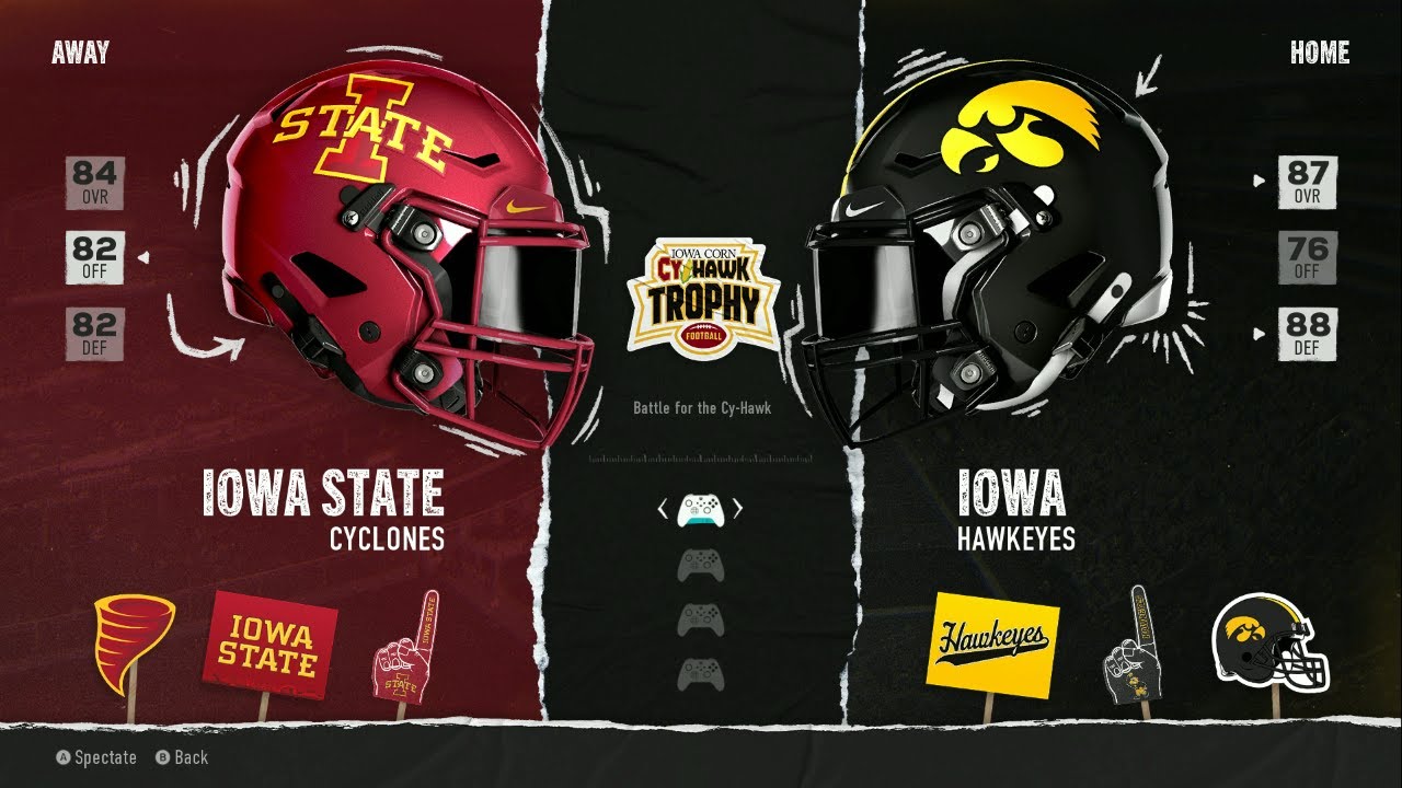 EA CFB 25 - Iowa State Cyclones @ Iowa Hawkeyes - 2024 Schedule Battle for the Cy-Hawk