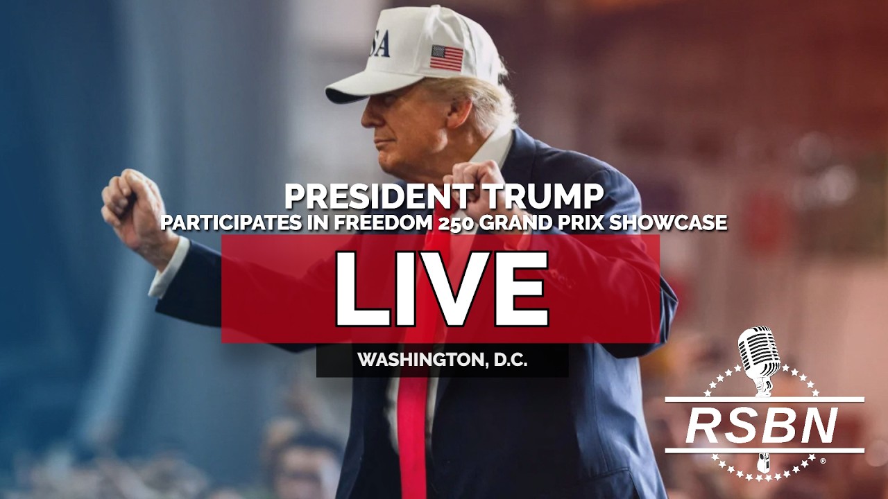 LIVE REPLAY: President Trump Participates In Freedom 250 Grand Prix Showcase - 7/13/26