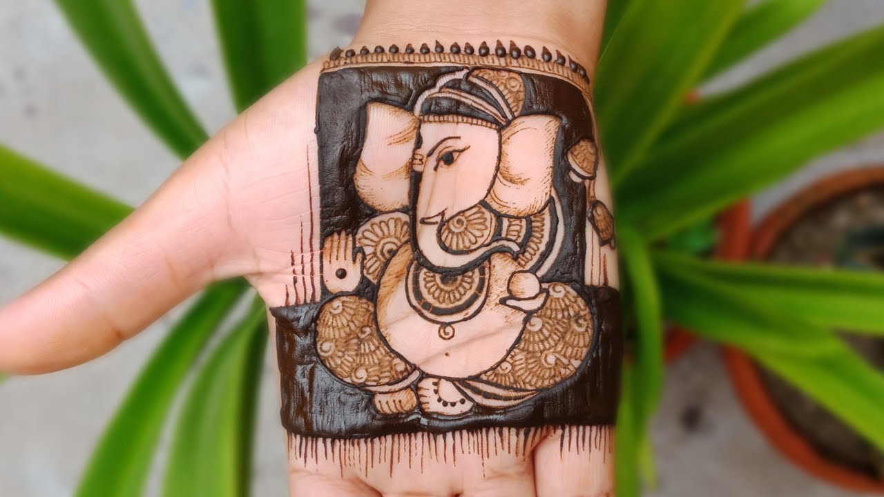 How to draw ganesha in bridal mehndi design | Ganesha chaturthi 2020 special mehndi design