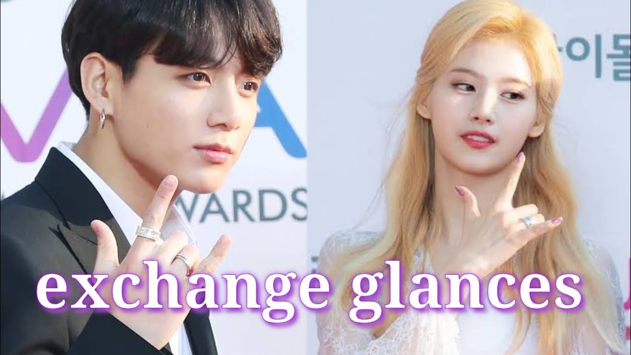 across from each other: exchange glances