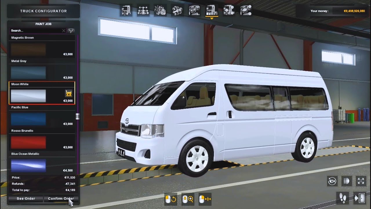 Review full fitur di mod Toyota Hiace untuk Ets2 v1.30-36 (dx11)  free