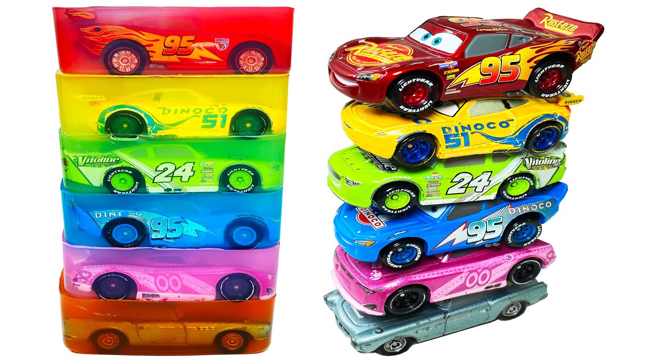 Satisfying Jelly Cutting : Lightning McQueen Tomica Edition