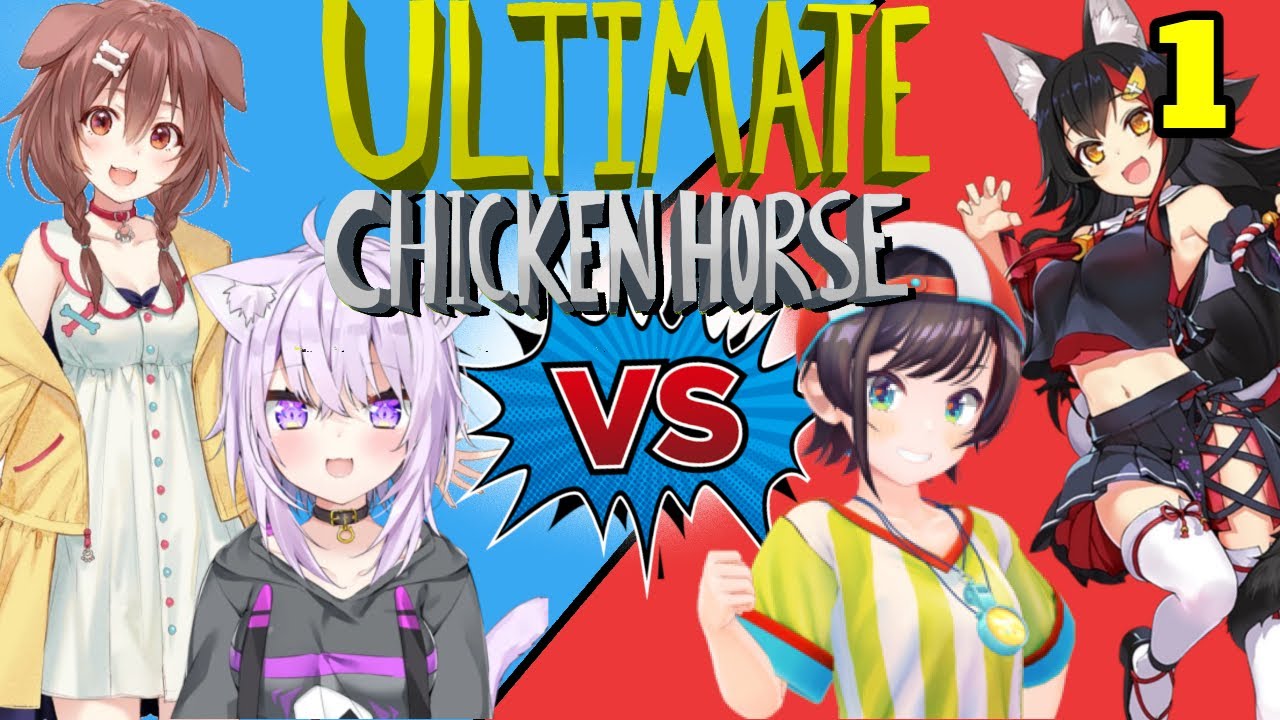 [Hololive] Ultimate Chicken Horse with Korone, Okayu, Subaru and Mio! - Part 1
