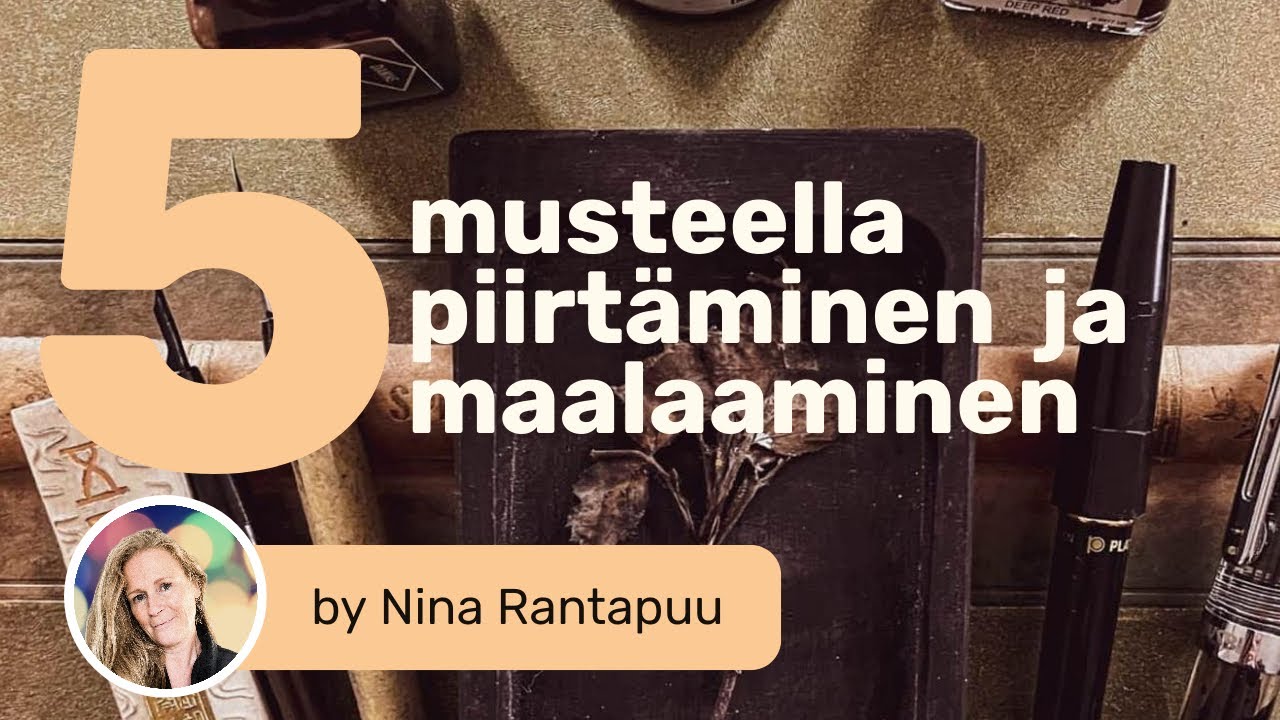 Musteella piirtäminen ja maalaaminen