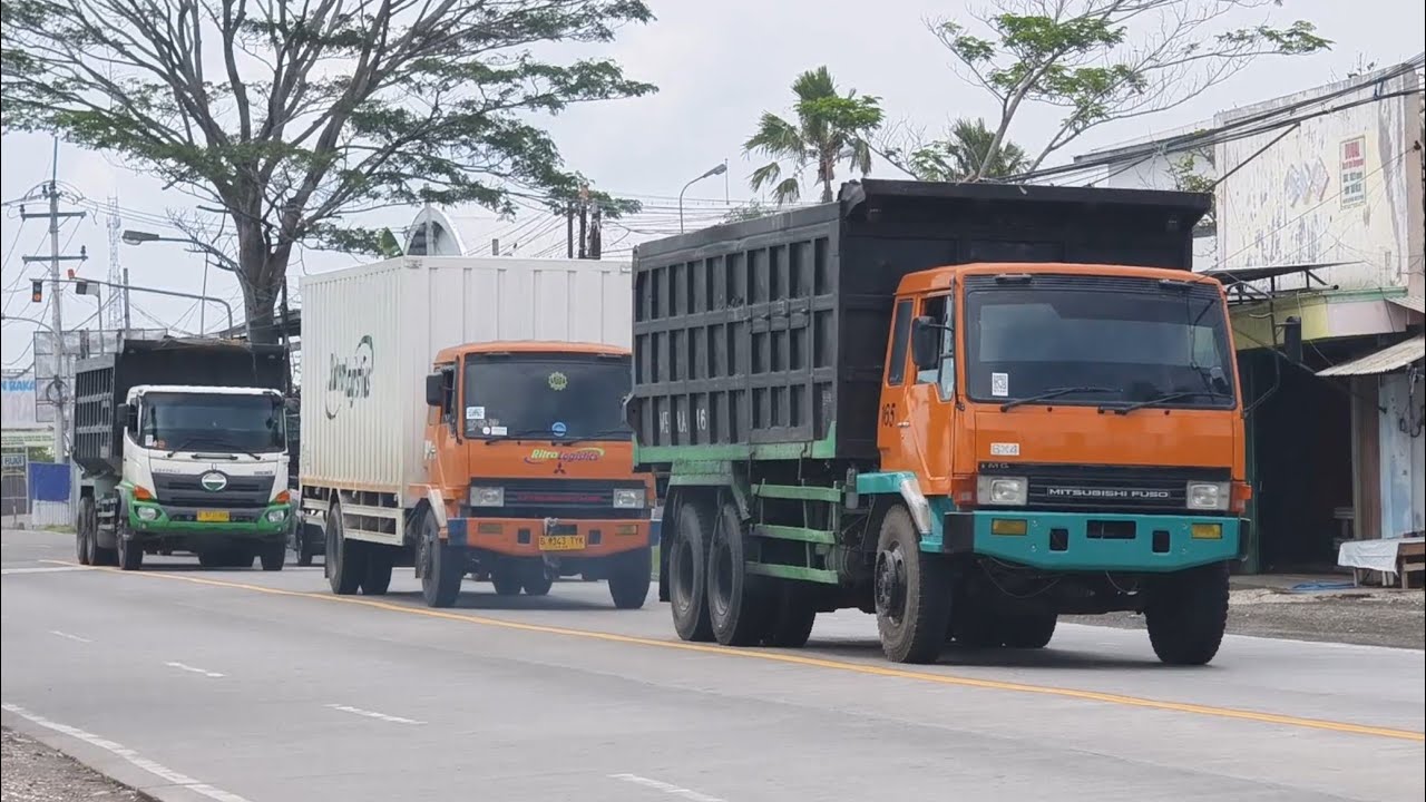Kompilasi Konvoi Truk Pasir Lintas Pantura, Truk Pasir Fuso, Truk Pasir Hino, Truk Pasir Isuzu 