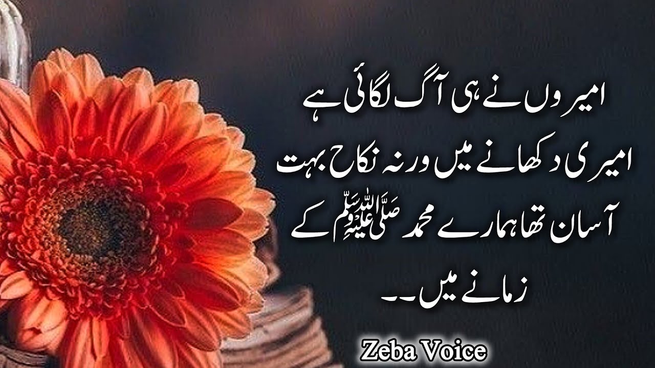 Ameero ne hi aag lagai he | urdu poetry | best urdu quotes collection | islamic quotes #zebavoice1 