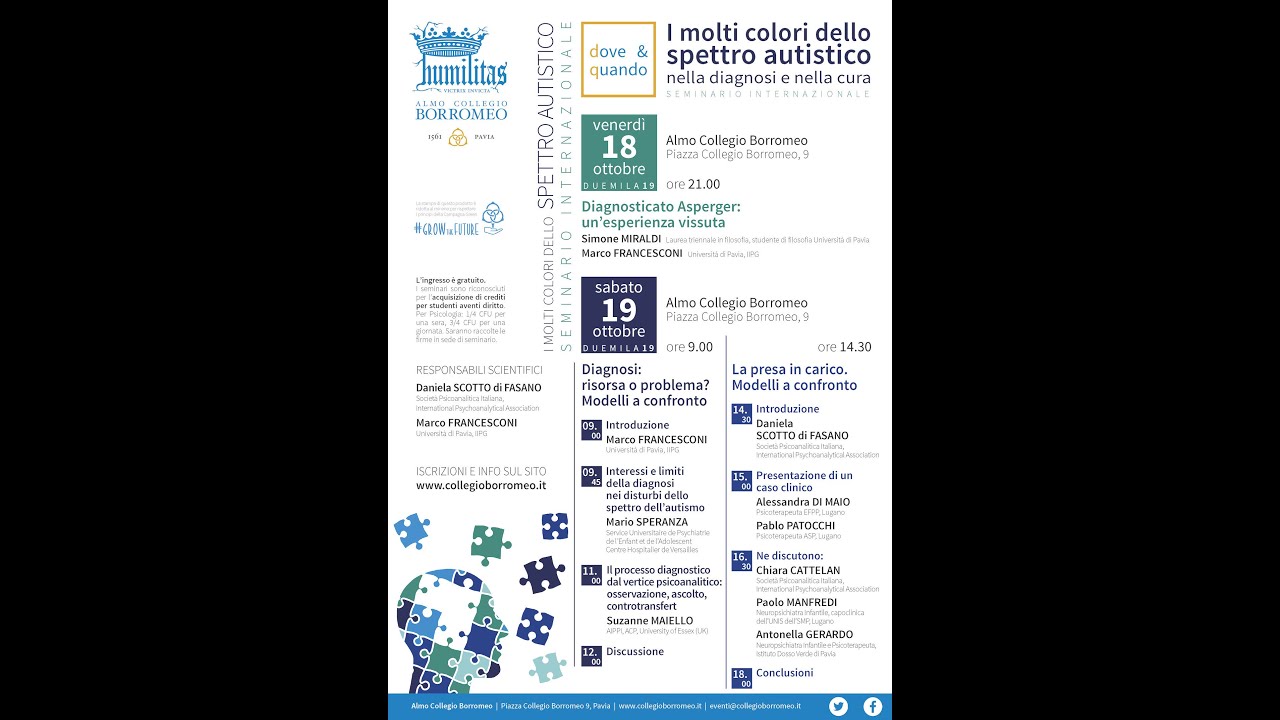 I molti colori dello spettro autistico. Convegno 18-10-2019