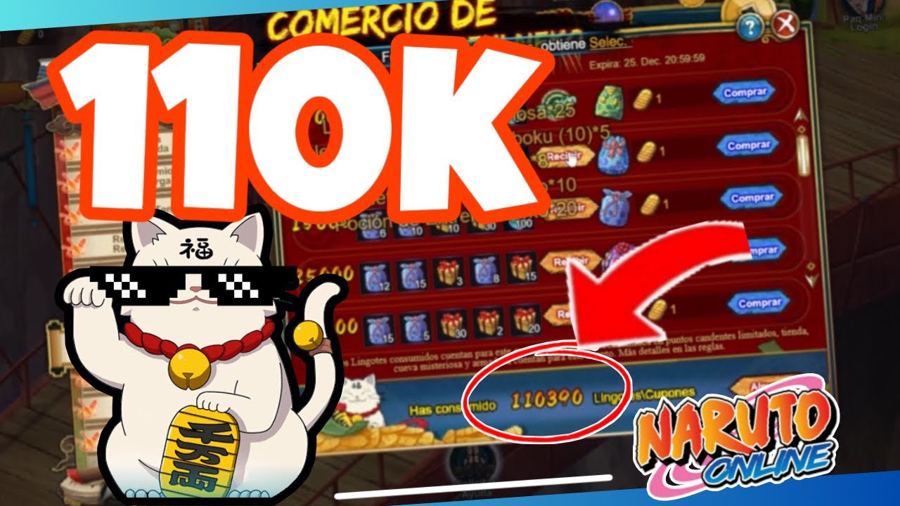 Naruto Online  GASTO SUPER MANEKI NEKO 110K PAIN [6 SENDAS UNIDAS] Arbol de Konoha AVENTURA DE RIQ