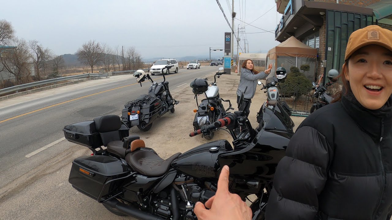 BMW K1600B 지난 영상에서 죽었다 살아난 할리랑 점심바뤼