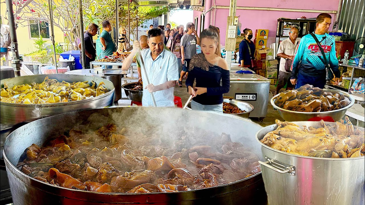 500 Kilos Sold Out! Process of Grilled Duck  & Thai Stew Pork  | Street Food
