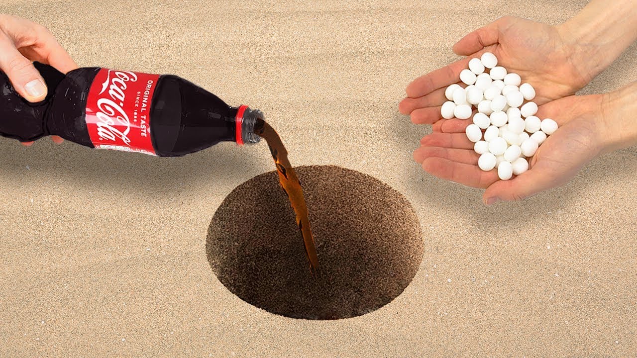 Experiment: Coca Cola and Mentos Underground