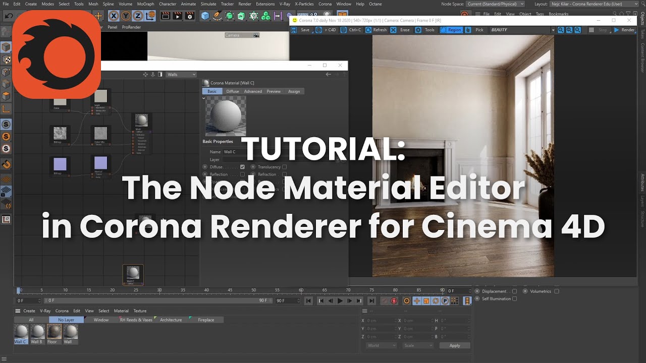 Corona Renderer For Cinema 4D Tutorial: The Node Material Editor