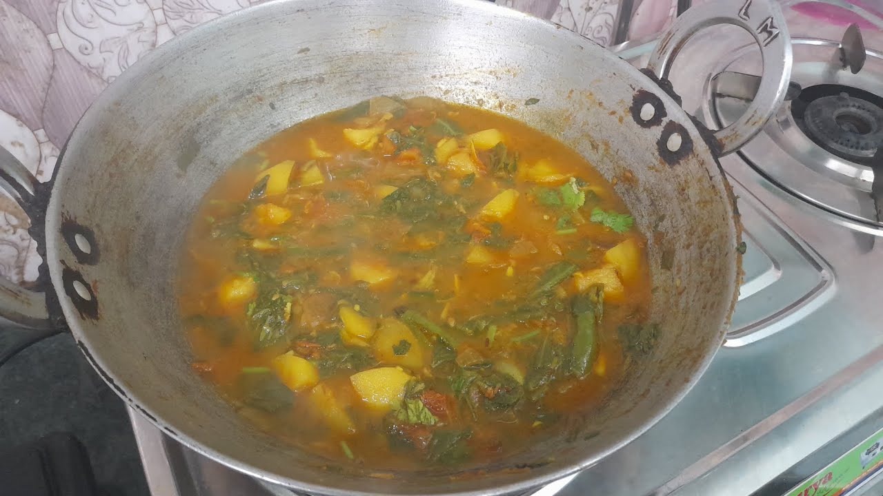 Palak aalu ki sabji #cooking #food #recipe @Chaterpakitchen-n5z 