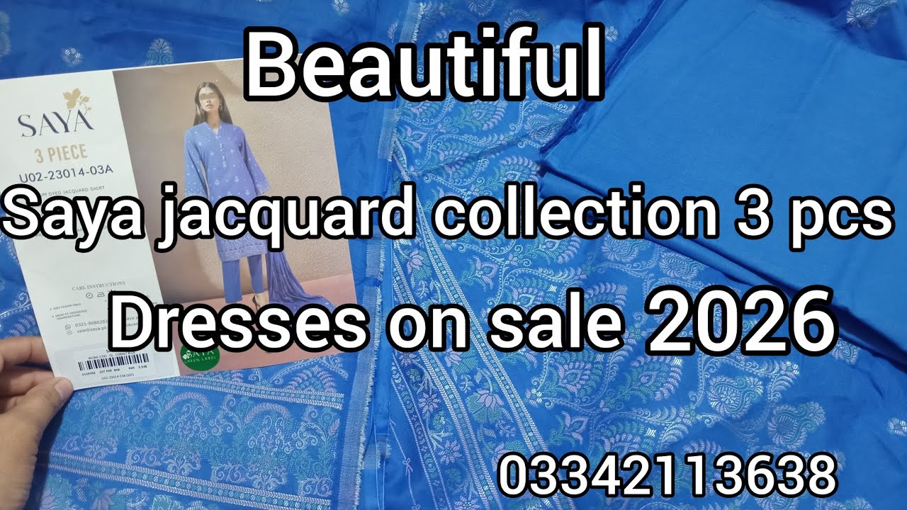 Beautiful Saya Jacquard collection 3 pcs Dresses on sale 2026 || Fizzastitchingideas 