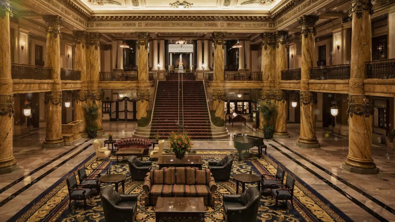 Luxury Marble Atrium Jazz 🏛 Late-Night Piano & Tenor Sax Lounge