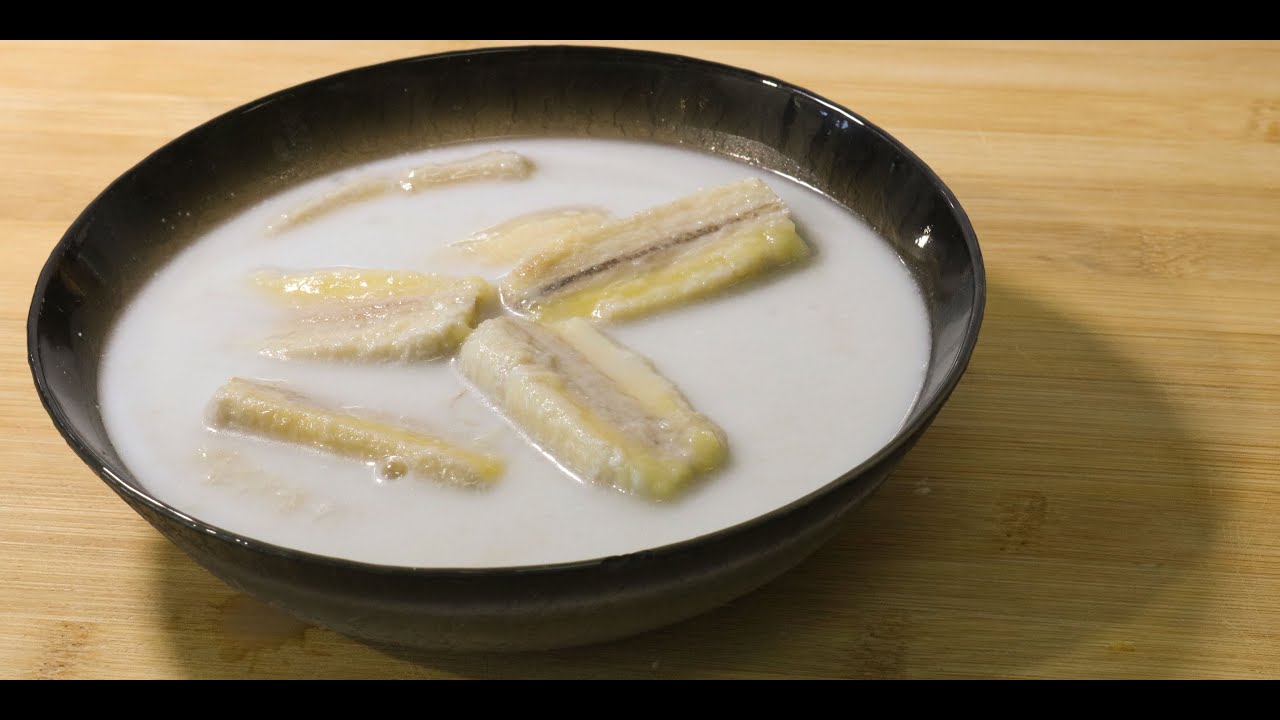 Sobremesa fácil de Banana com leite de coco - Receita Tailandesa -Gluay Buad Chee