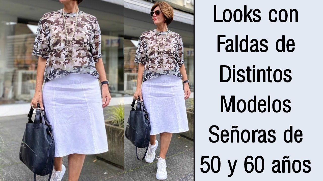 COMO COMBINAR FALDAS A LOS 50 Y 60 AÑOS MODA PARA SEÑORAS DE 50 Y 60 AÑOS MUJERES MADURAS