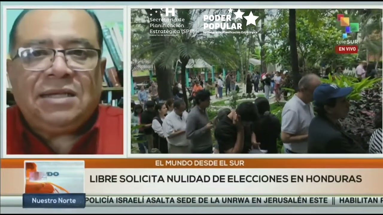 🗳️✊🏼LIBRE desconoce proceso electoral fraudulentoSergio Rivera, Delegado del @PoderPopularhn📺 Telesu
