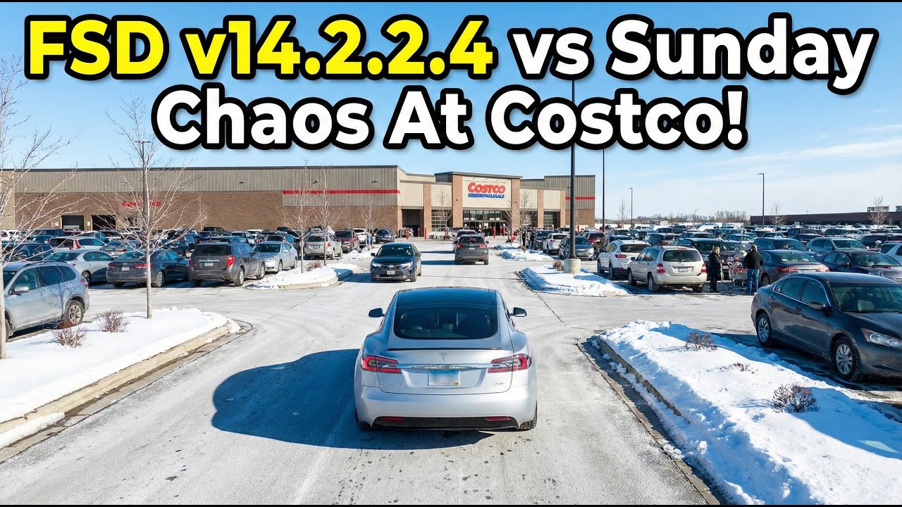 Tesla FSD v14.2.2.4 vs Sunday Chaos At Costco!