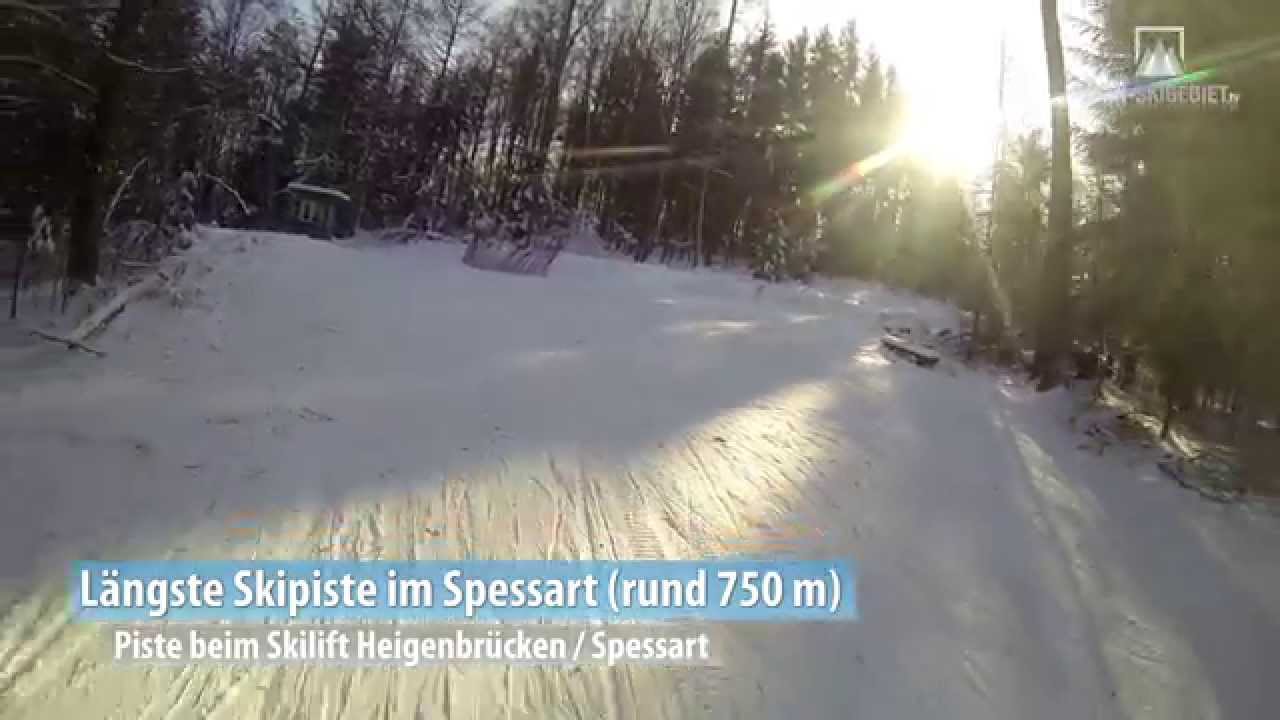 Piste Skilift Heigenbr&uuml;cken / Spessart: Kamera nach hinten gerichtet